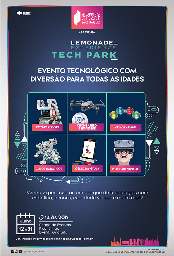 Shopping Cidade São Paulo recebe "Lemonade Experience Tech Park" Shopping Cidade São Paulo recebe "Lemonade Experience Tech Park"