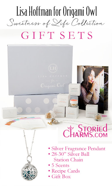  LISA HOFFMAN FOR ORIGAMI OWL SWEETNESS OF LIFE FRAGRANCE BEADS WITH SILVER NECKLACE GIFT SET available at StoriedCharms.com