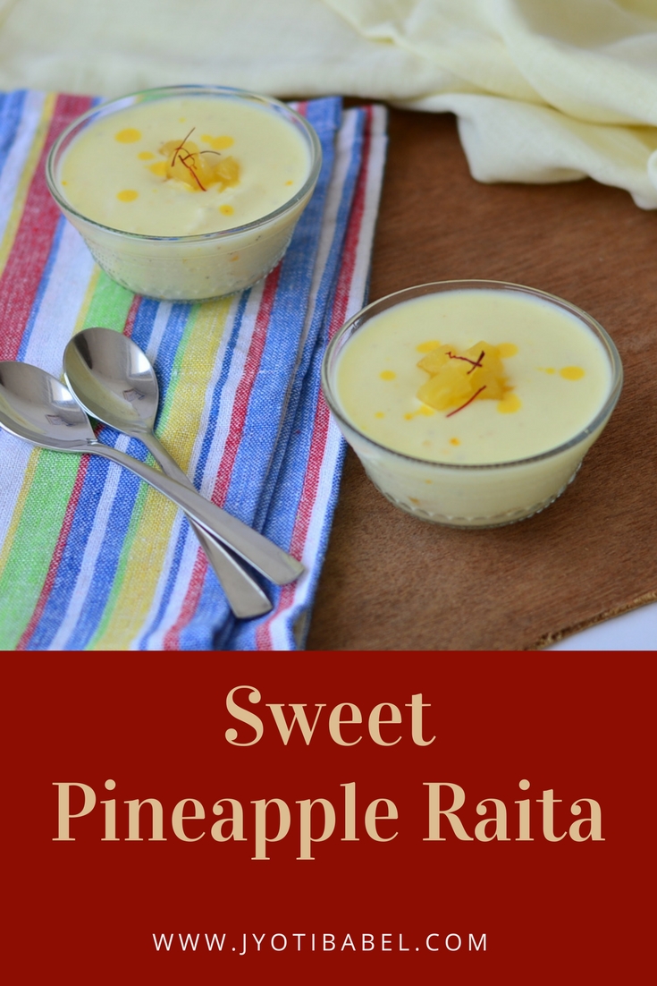 Jyoti's Pages Sweet Pineapple Raita Recipe How to Make Sweet