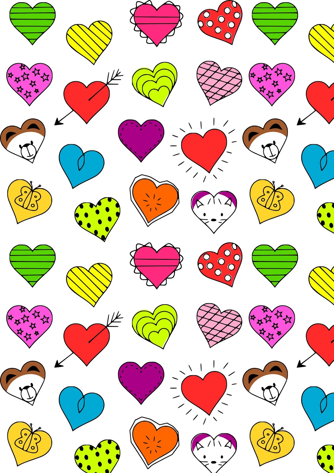 MeinLilaPark Free Digital Heart Scrapbooking Paper Nursery Printable 