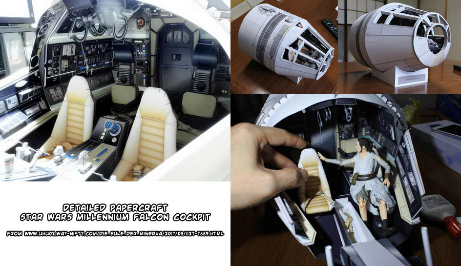1:12 Scale Millennium Falcon Cockpit DIY Handcraft PAPER MODEL KIT 