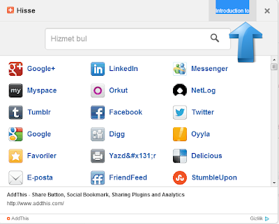 AddThis Introduction to Ayarlar