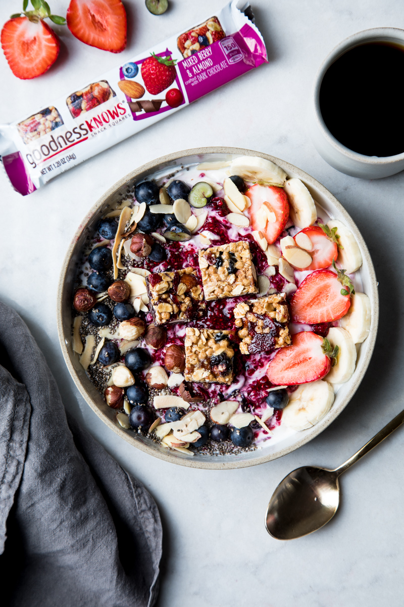Flourishing Foodie Mixed Berry and Nut Yogurt Breakfast Bowl