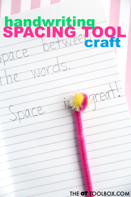 Us pipe cleaners and craft items to make a handwriting spacing tool that kids can use to improve spacing between letters and words when writing. Us pipe cleaners and craft items to make a handwriting spacing tool that kids can use to improve spacing between letters and words when writing.