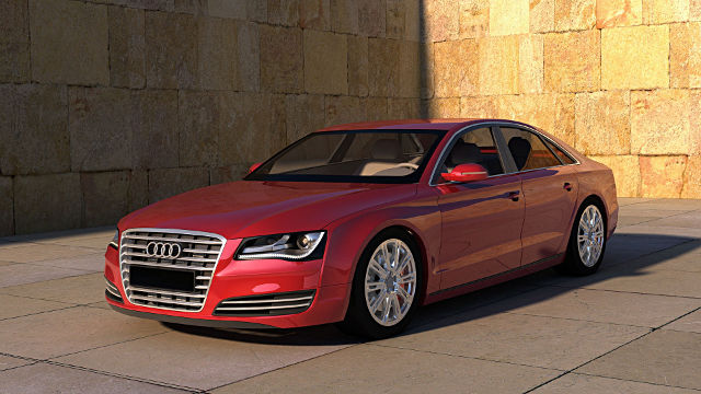 Audi A8 Rouge - Fond d'écran en Full HD