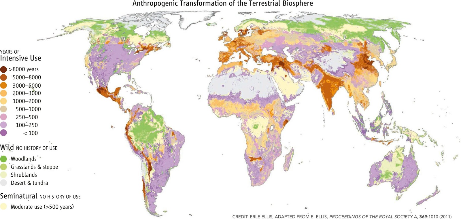 Anthropogenic transformation of the terrestrial biosphere