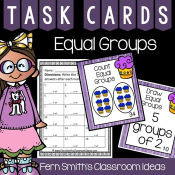 3rd Grade Go Math 3.1 Equal Groups Task Cards