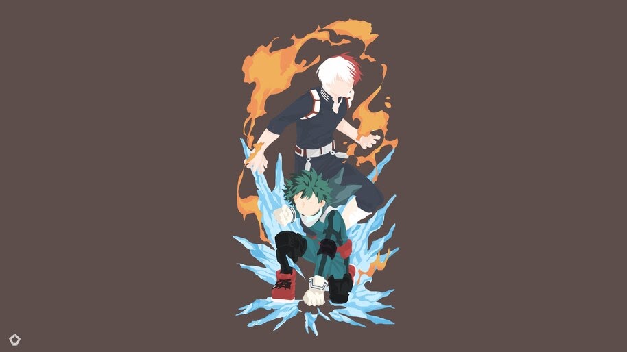 Shoto Todoroki, Izuku Midoriya, Minimalist, [My Hero Academia], 4K, #5.