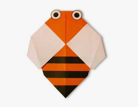 Hướng dẫn cách gấp con Ong bằng giấy đơn giản - Xếp hình Origami với Video clip - How to make a Bee