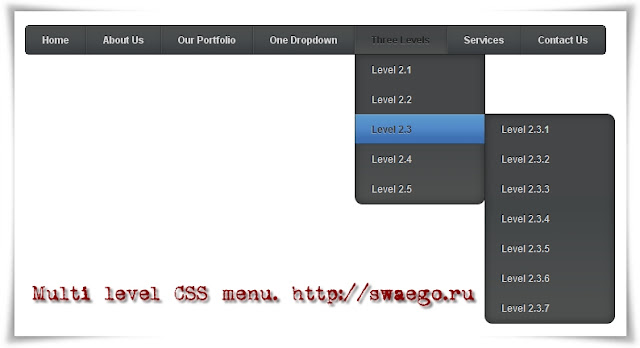 Многоуровневое меню на CSS3
