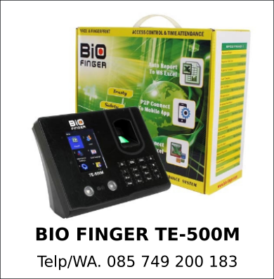 Supplier Mesin Absensi Bio Finger TE-500M Asli Supplier Mesin Absensi Bio Finger TE-500M Asli