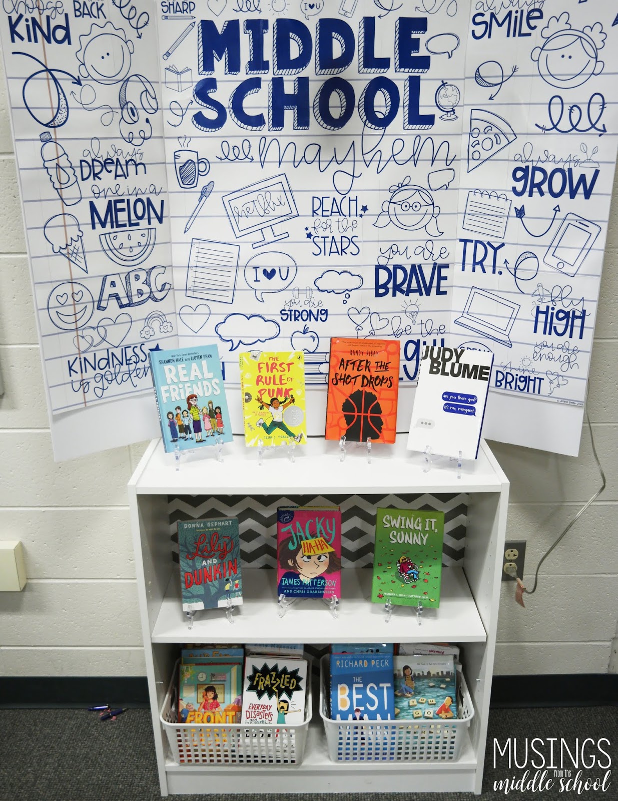Musings from the Middle School September Book Display "Middle School