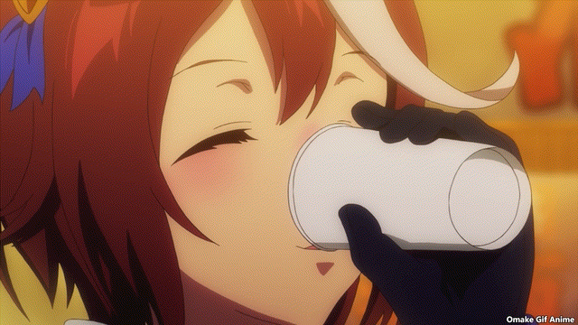 Joeschmo's Gears and Grounds: Omake Gif Anime - Uma Musume - Pretty Derby -  Episode 8 - Tokai Teio Drinks Sweet Sake