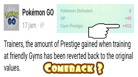 Tidak Konsisten Niantic Kembalikan Jumlah Prestige yang Didapatkan Saat Training Gym Satu Tim di Pokemon Go