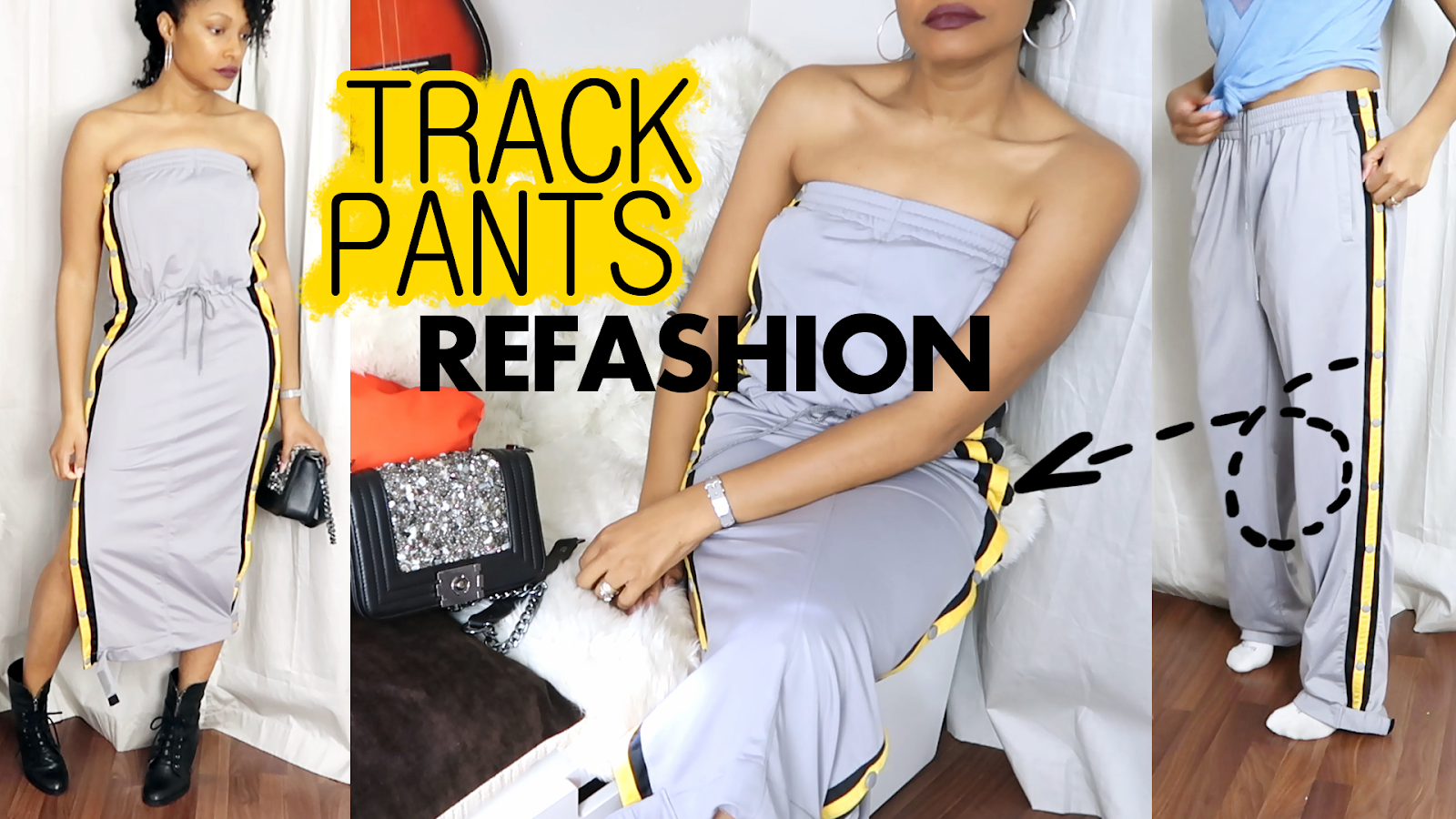 HOW TO TURN TRACK PANTS INTO A DRESS Blueprint DIY