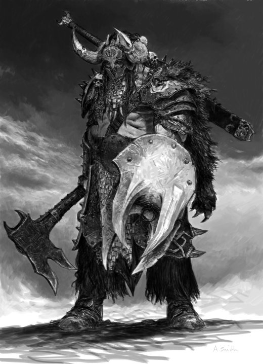 As sombrias ilustrações de fantasia em preto e branco de Adrian Smith Adrian Smith artstation arte ilustrações fantasia sombrio games preto e branco