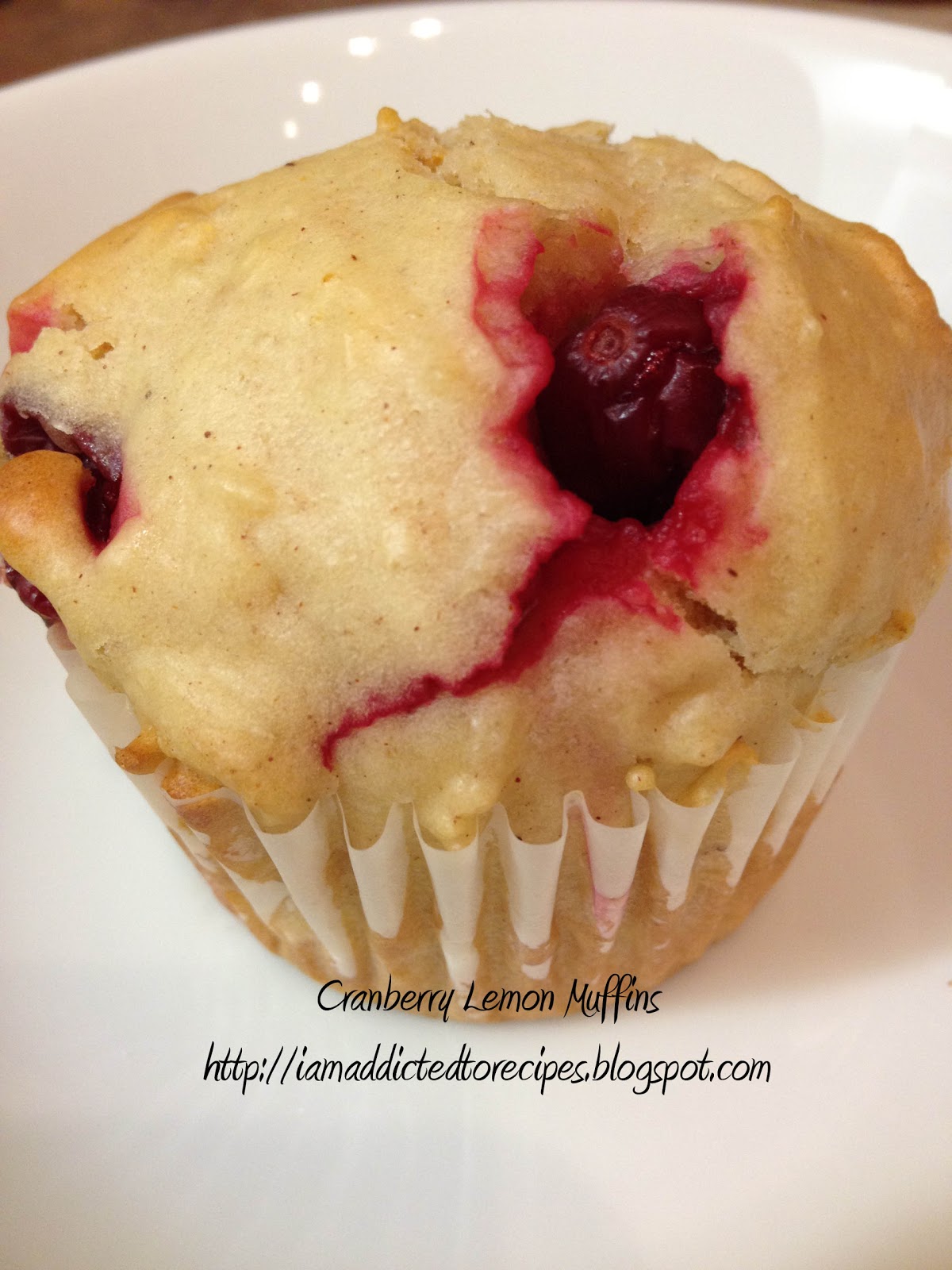 Addicted to Recipes Cranberry Lemon Muffins