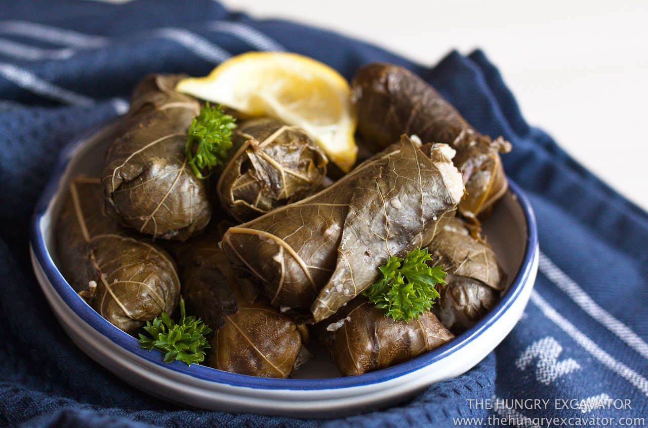 The Hungry Excavator: Dolmades (Dill and Mint Stuffed Vine Leaves)