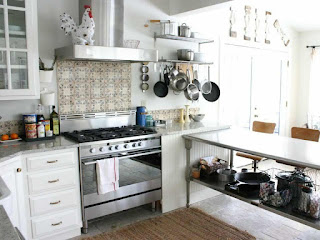 Eclectic Kitchen With Terra Cotta Tile Backsplash stainless steel kitchen island modern latest concept ideas in 2016 full of stuff on island