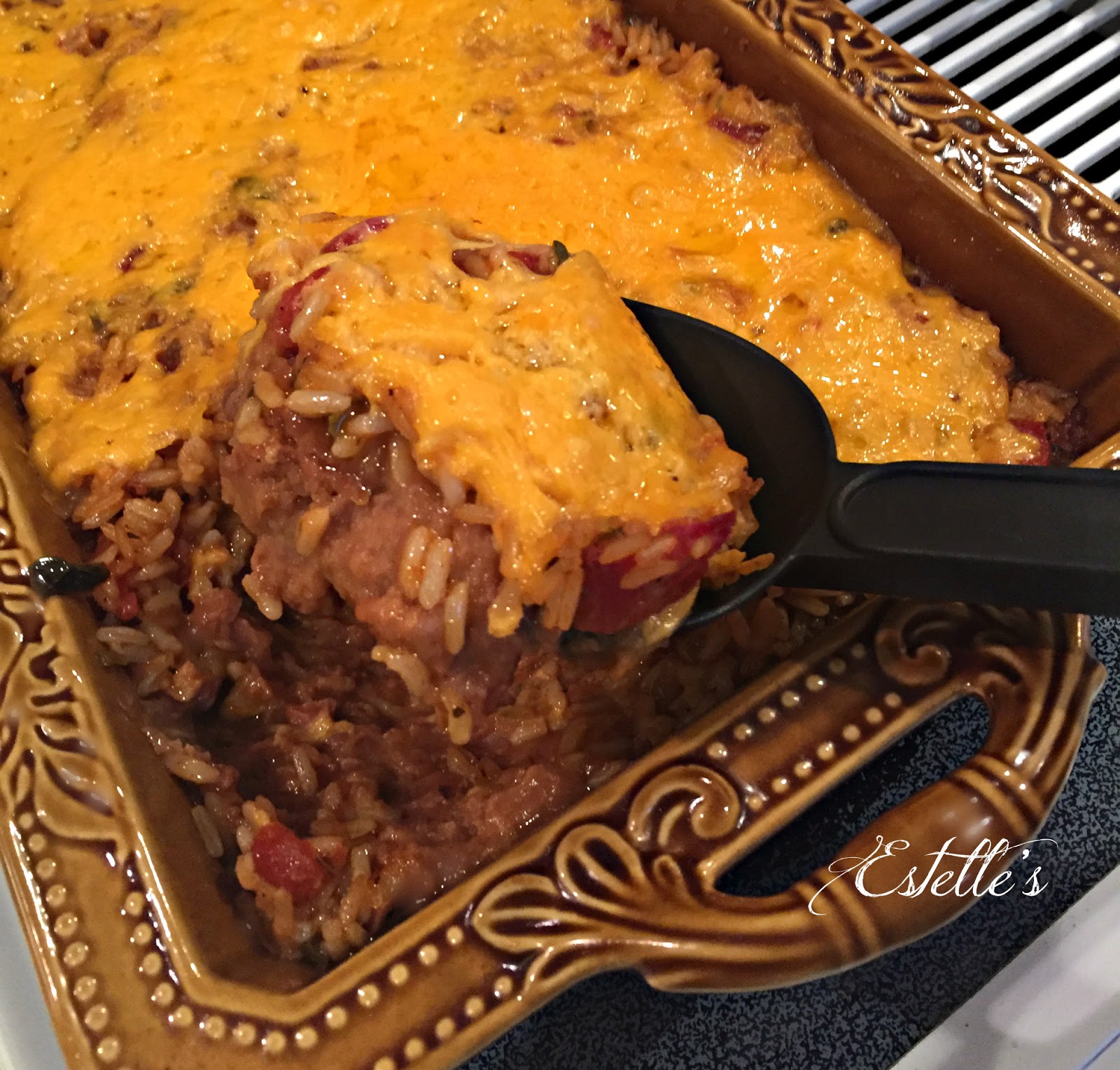 Estelle's EASY MEXICAN RICE AND BEAN CASSEROLE