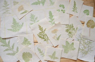 Отпечатки растений на ткани