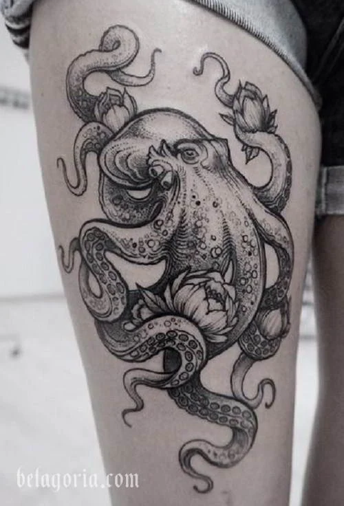 Foto de un tatuaje de Pulpo o Kraken