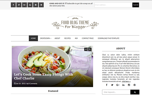 food blog blogger template free download responsive recipe blog template