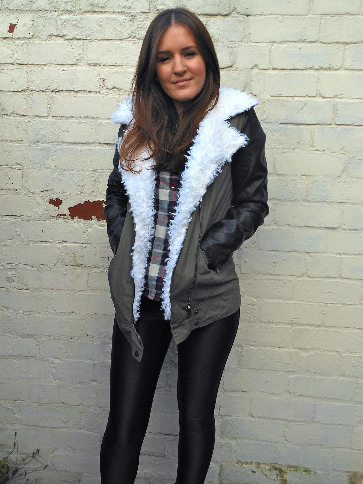 winter jacket leather sleeves