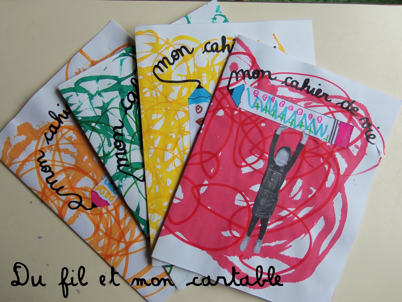 Page De Couverture Cahier De Vie Maternelle Du fil et mon cartable : Couverture Cahier de Vie