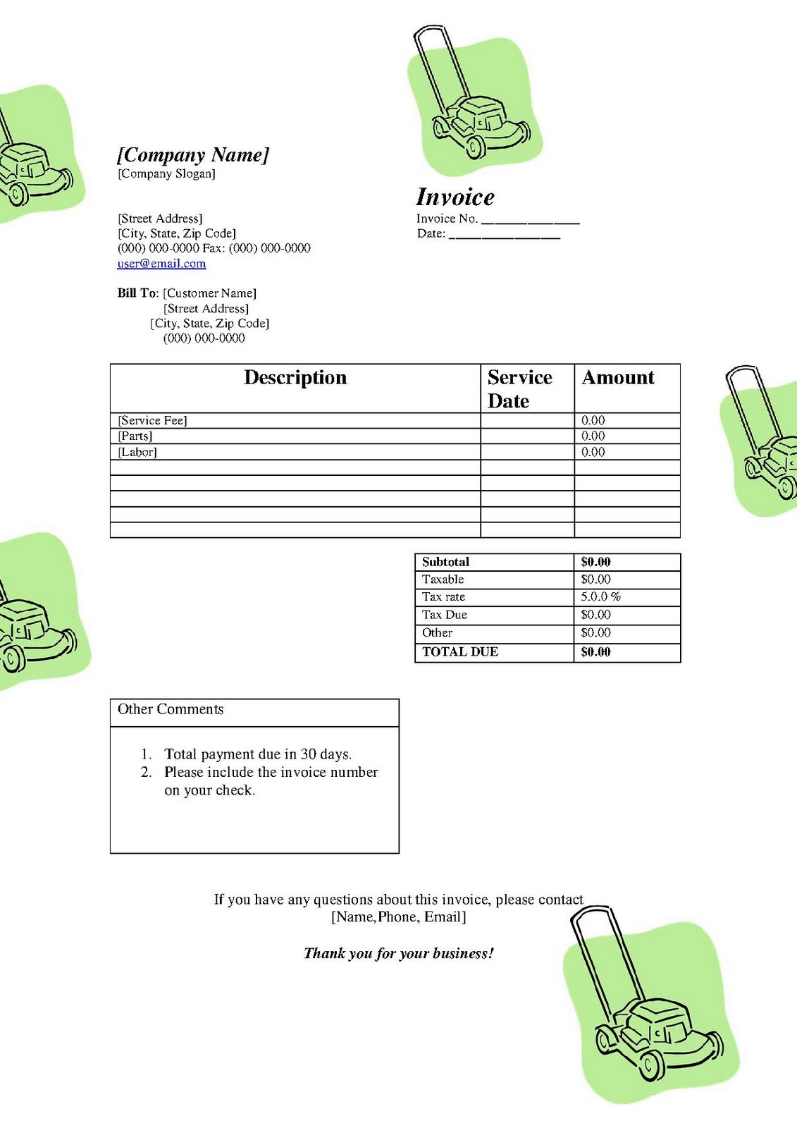 lawn-care-invoice-template