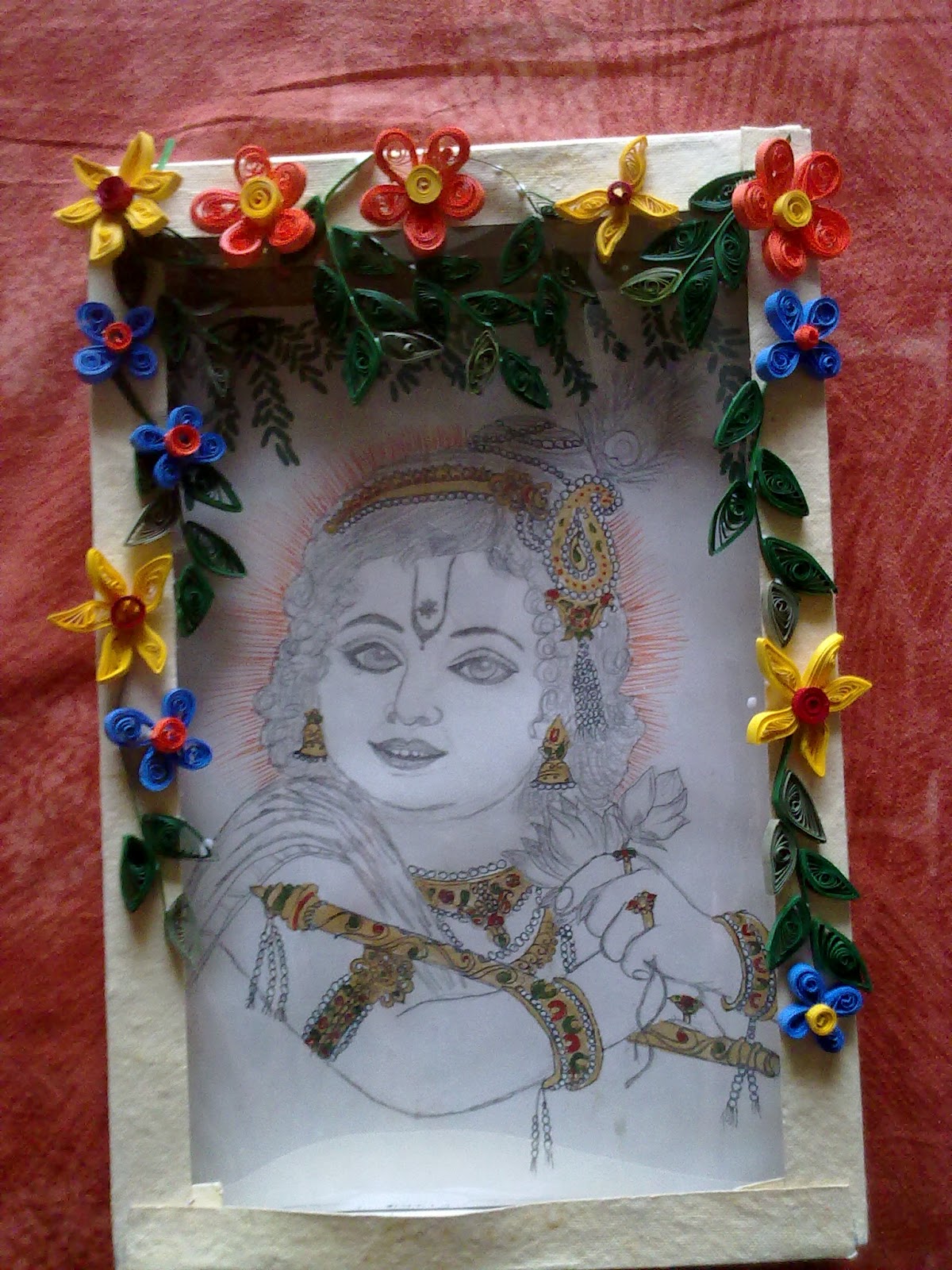 Love for Quilling Quilled Frame of Lord Krishna