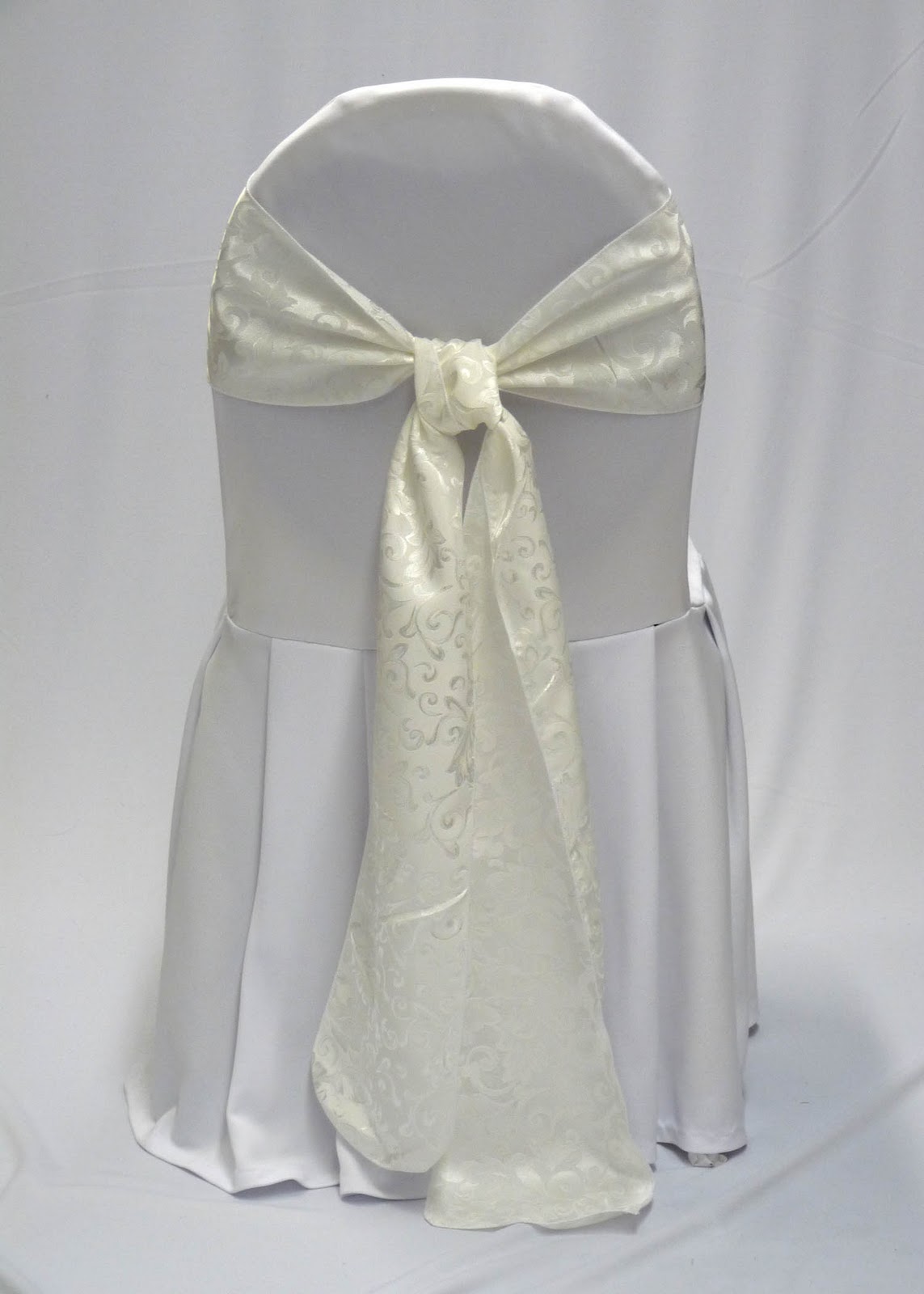 BANQUET HALL CHAIR COVER RENT WHITE WARM BROCADE TIE GTA 