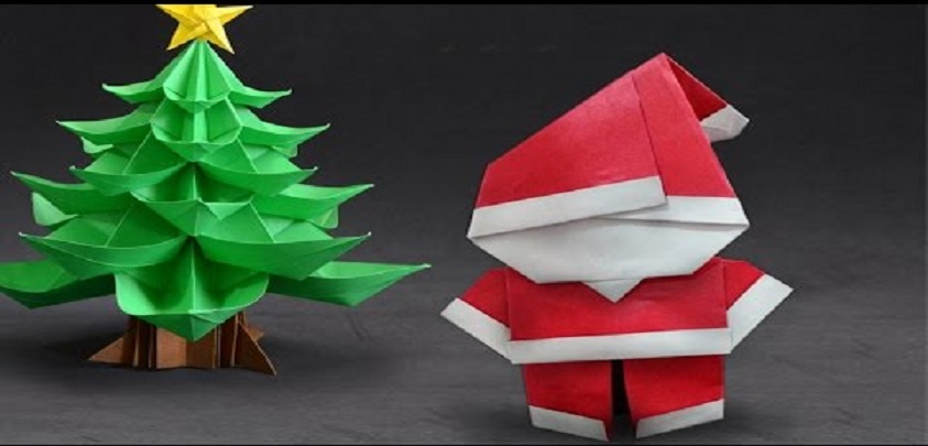 Origami de Papai Noel — SÓ ESCOLA