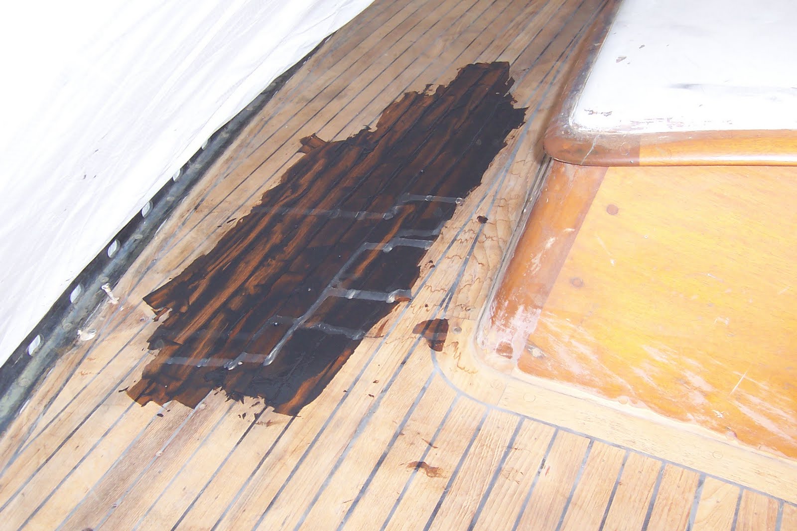 Blackheart Peterson 35 sailboat project Teak Deck Repair