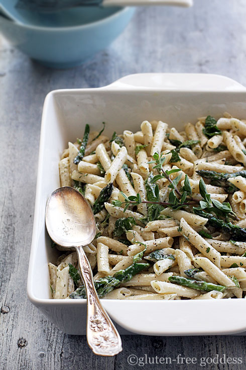 Lemon Infused Pasta Salad with Fresh Herbs and Grilled Asparagus