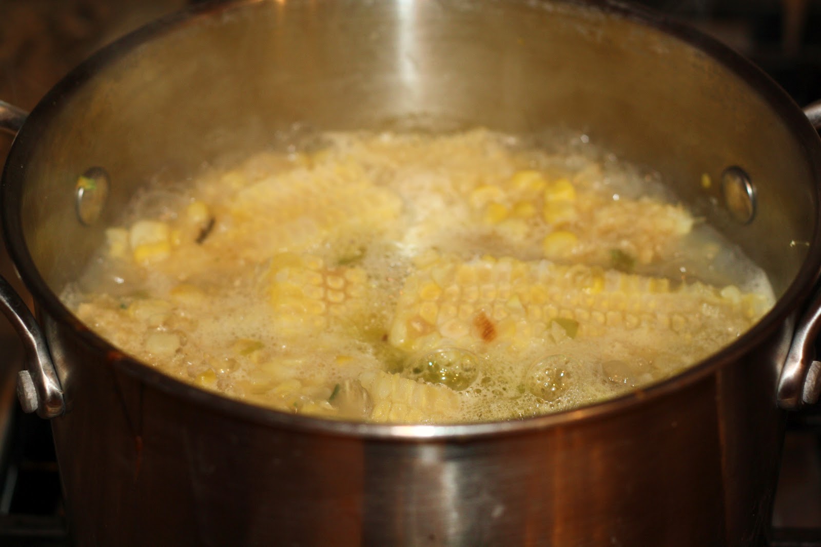 what's for dinner? corn chowder with zucchini and orzo... 30 minutes