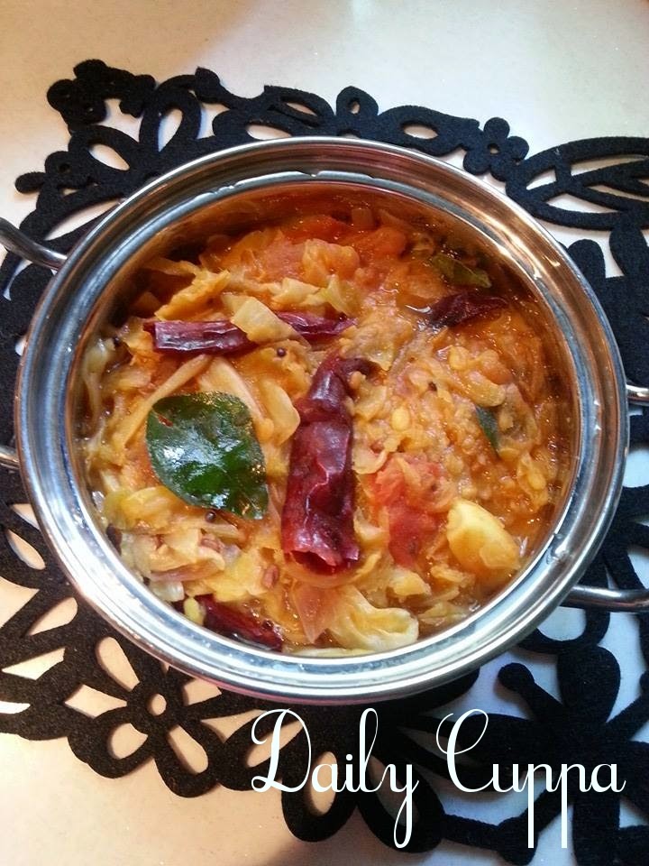 Daily Cuppa Easy Cabbage Kootu