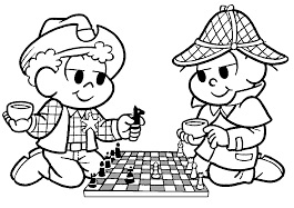 Desenho de Peões do xadrez para colorir - Tudodesenhos