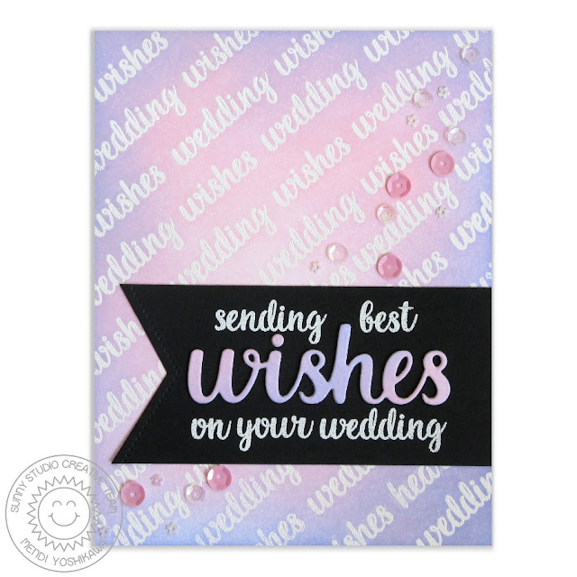 Sunny Studio Stamps Heartfelt Wishes Wedding Card by Mendi Yoshikawa