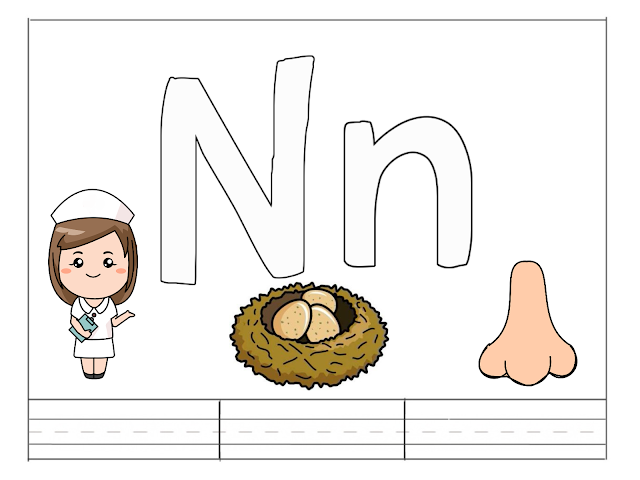 أفضل تدريبات على الحروف الانجليزية للاطفال حرف N