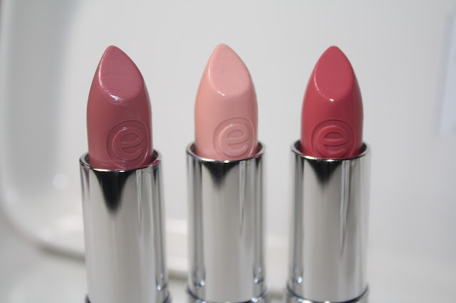 Essence Sheer and Shine Lipsticks swatch