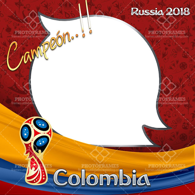 Bello marco para fotos del mundial de fútbol Rusia 2018 versión Colombia