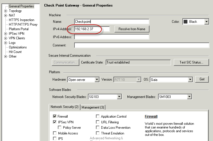 checkpoint vpn client ports on firewall definition