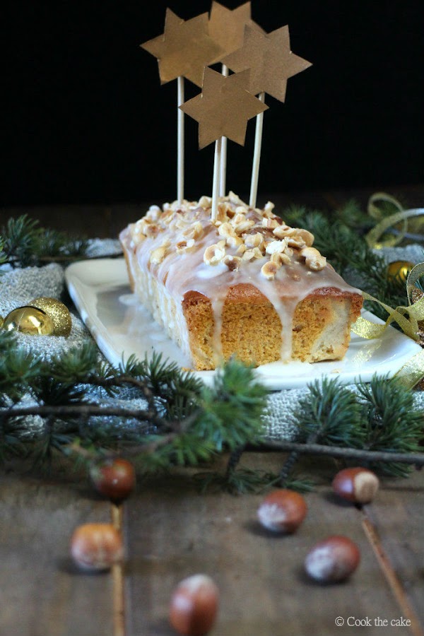 bizcocho navidad, avellanas y limon