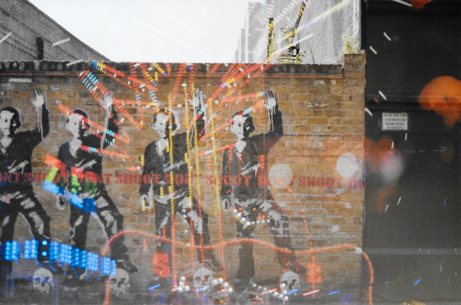 Banksy double exposure kids