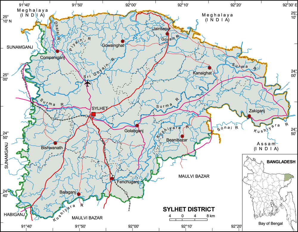 tourist map of sylhet