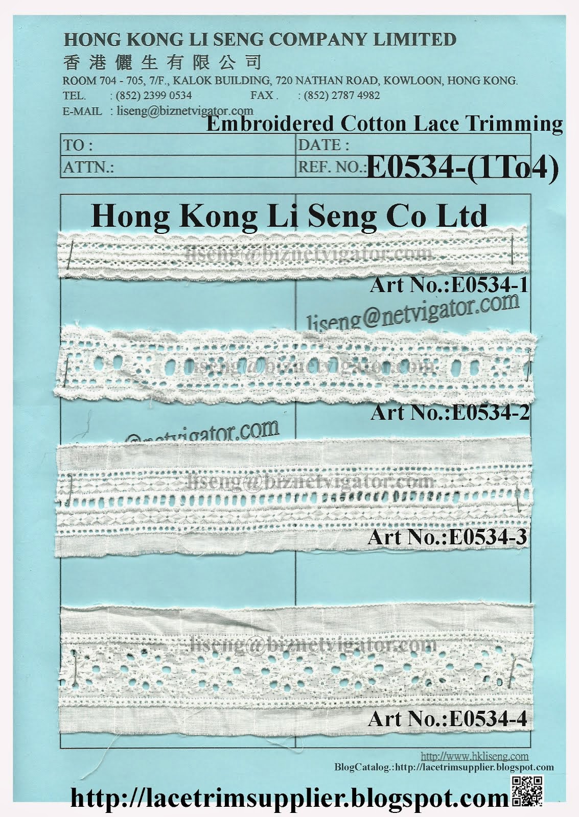 Embroidered Cotton Lace Trimming Factory and Supplier - Hong Kong Li Seng Co Ltd