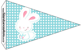 Easter Bunny with Light Blue and White Squares: Free Party Printables. Easter Bunny with Light Blue and White Squares: Free Party Printables.
