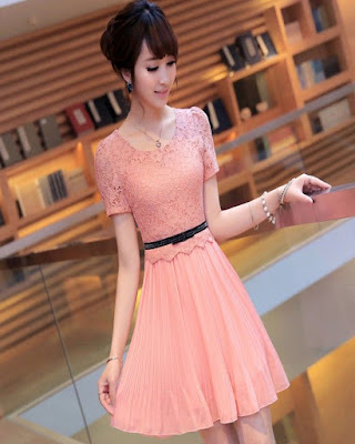 vestido coreano rosa tumblr corto