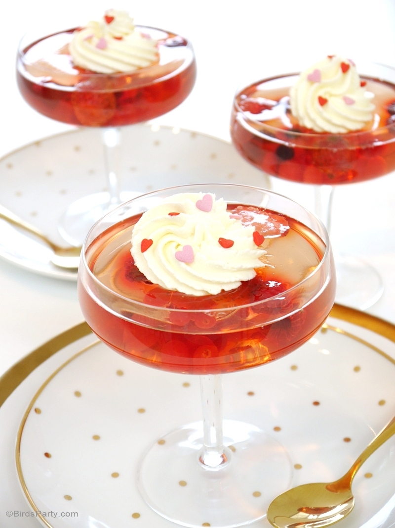 Pink Champagne & Red Berries Jello Recipe - BirdsParty.com